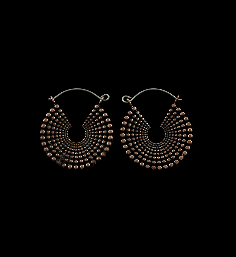 18G Rose Gold Sequent Beaded Brass Hangers - Earrings