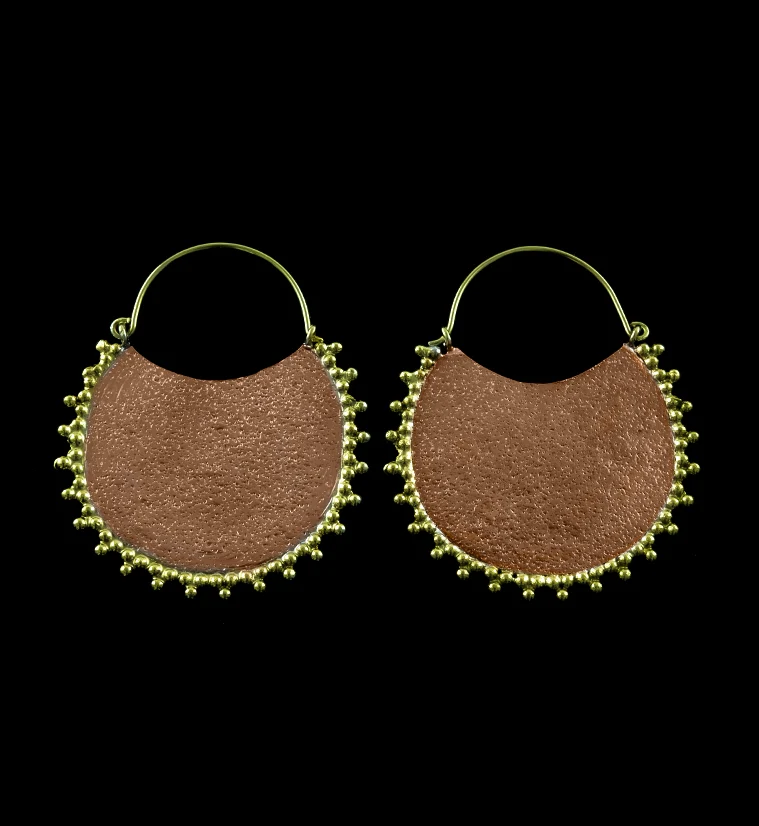 18G Russet Beaded Brass Hangers - Earrings