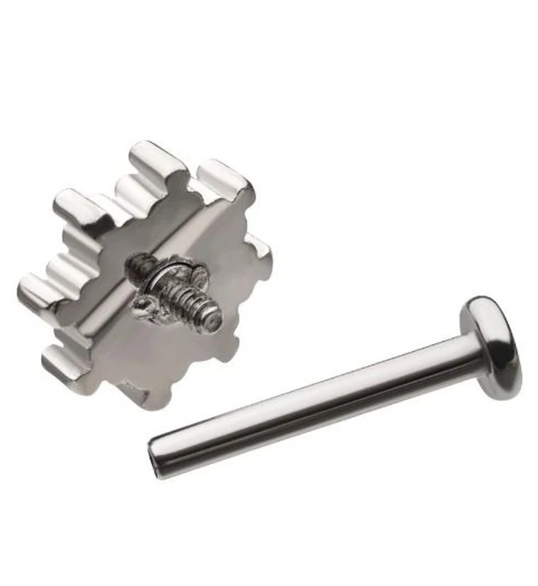 18G Shine CZ Internally Threaded Labret - Image 2