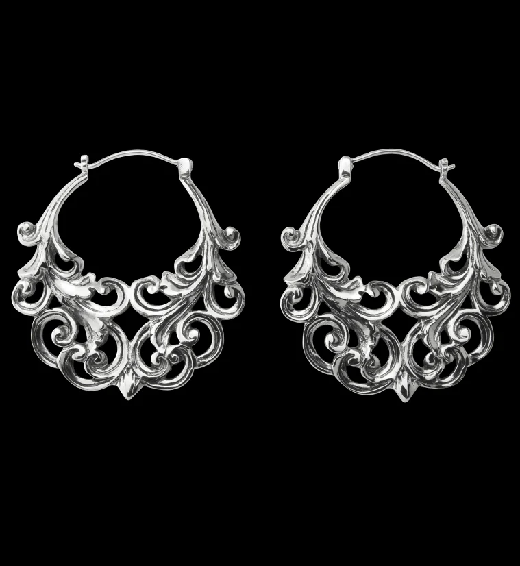 18G Silver Lattice Brass Hangers / Earrings - Image 2