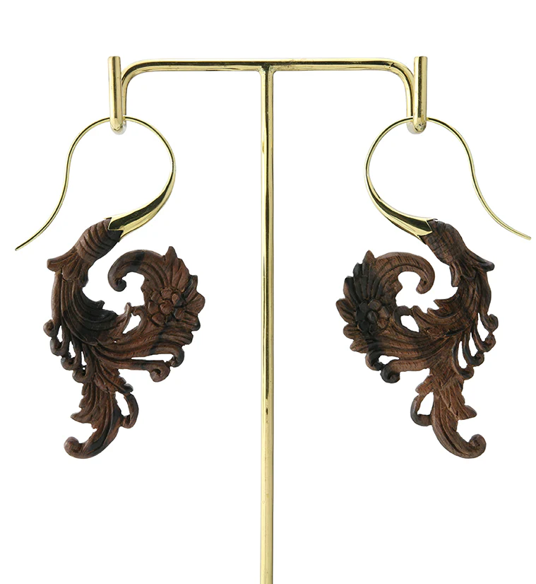 18G Sprig Brass Wood Hangers / Earrings - Image 4