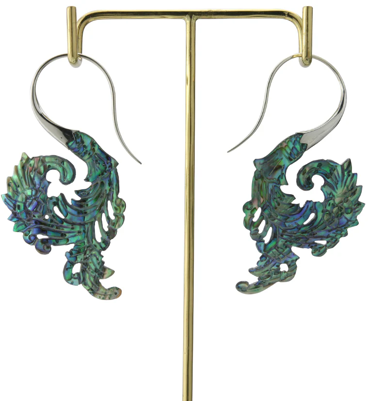 18G Sprig White Brass Abalone Hangers / Earrings - Image 3