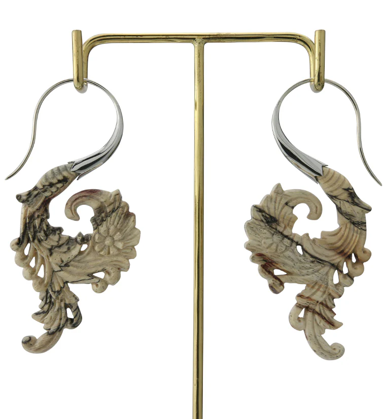 18G Sprig White Brass Tamarind Wood Hangers / Earrings - Image 3