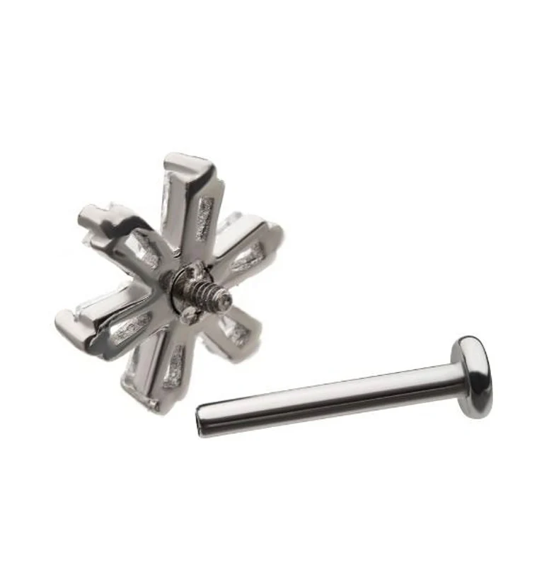 18G Starlet CZ Internally Threaded Labret - Image 2