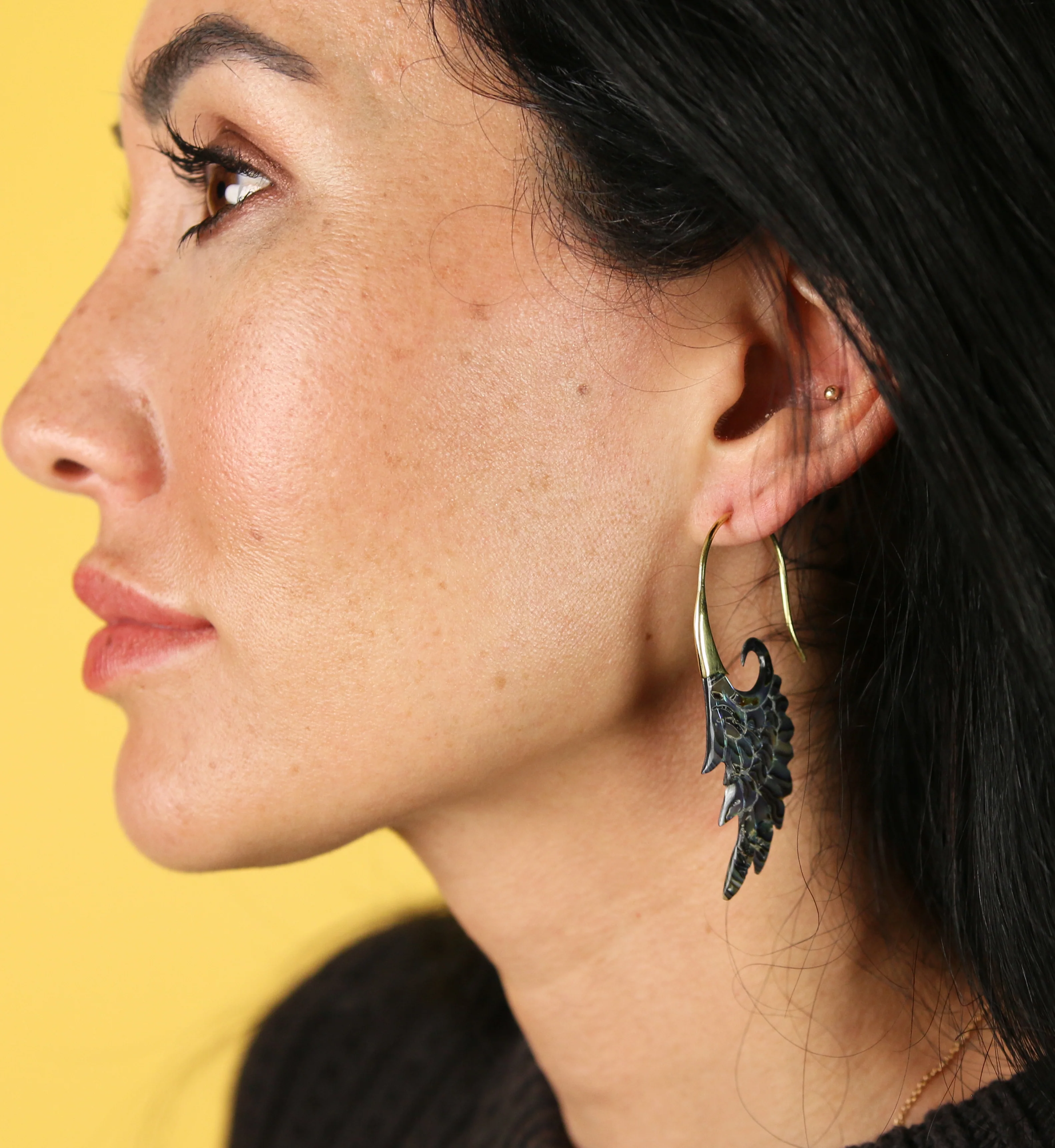 18G Wing Brass Abalone Hangers / Earrings - Image 9