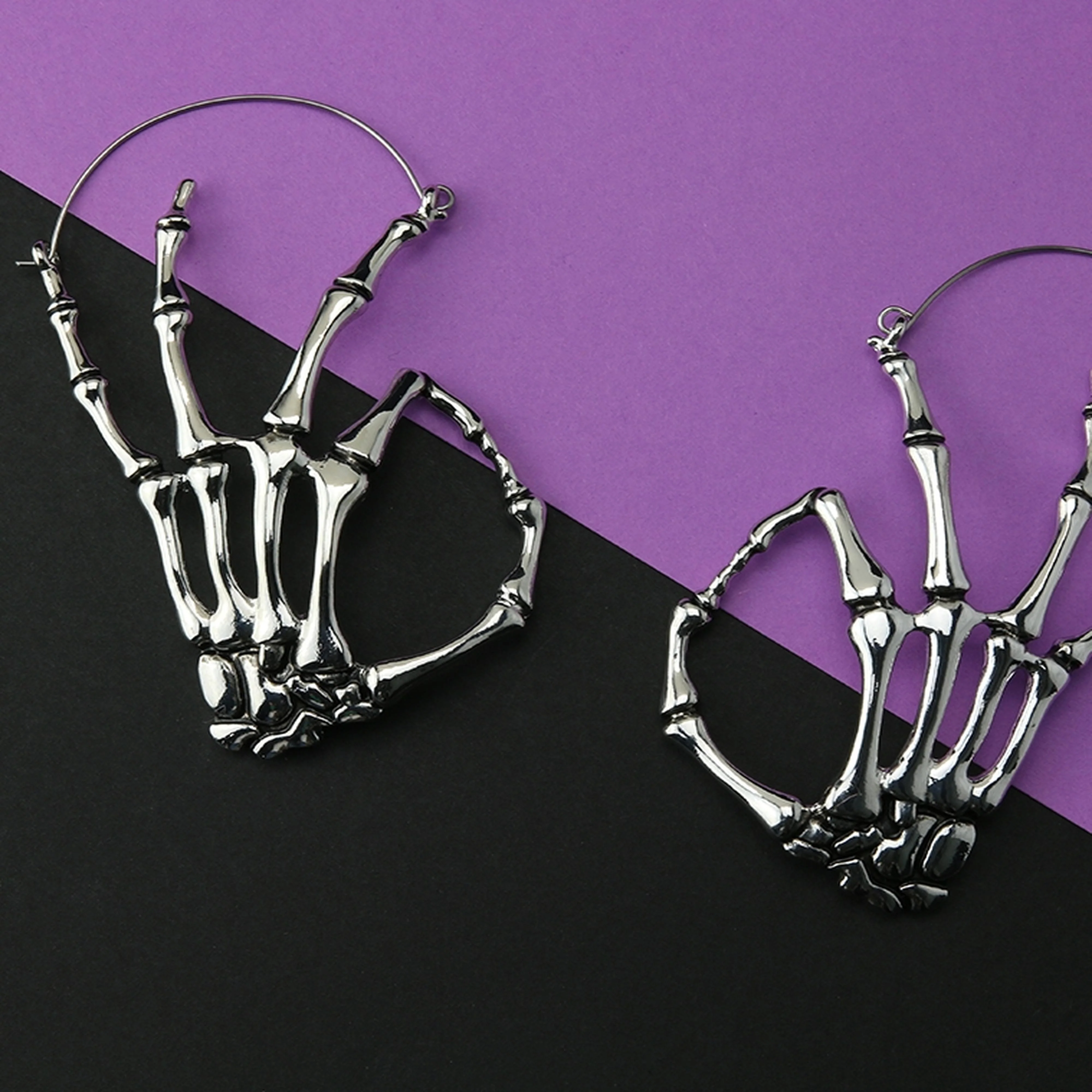 20G A-Okay Skeleton Plug Hoops - Image 2