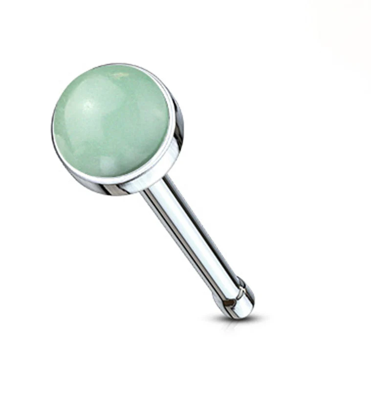 20G Aventurine Stone Top Nosebone