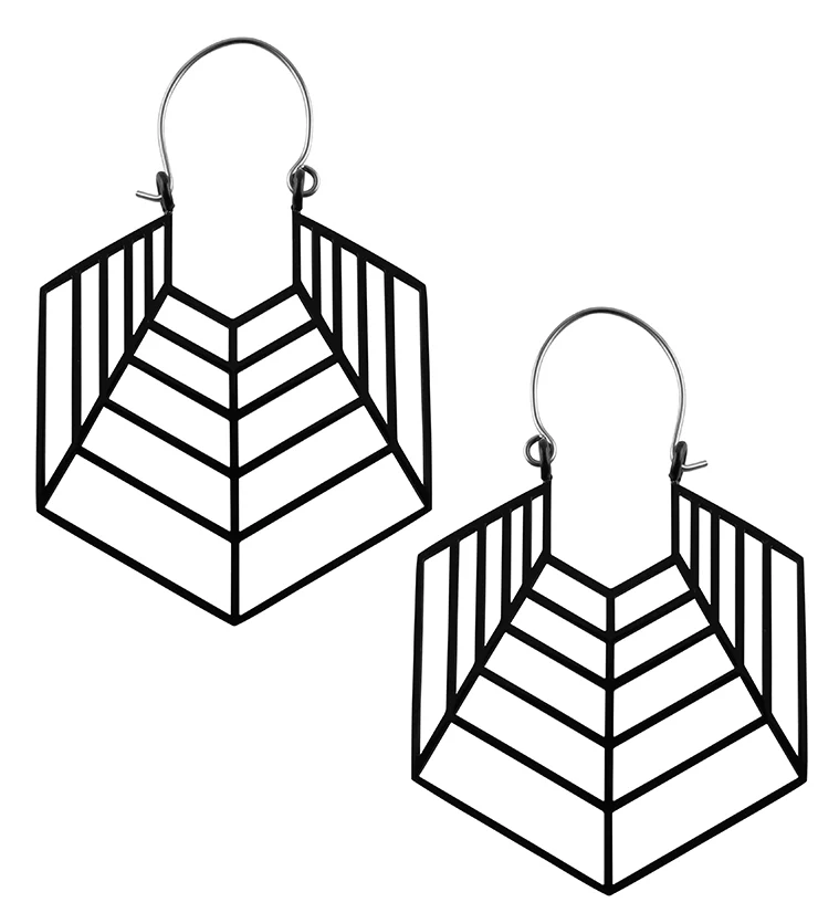 20G Black Oblique Hangers - Earrings