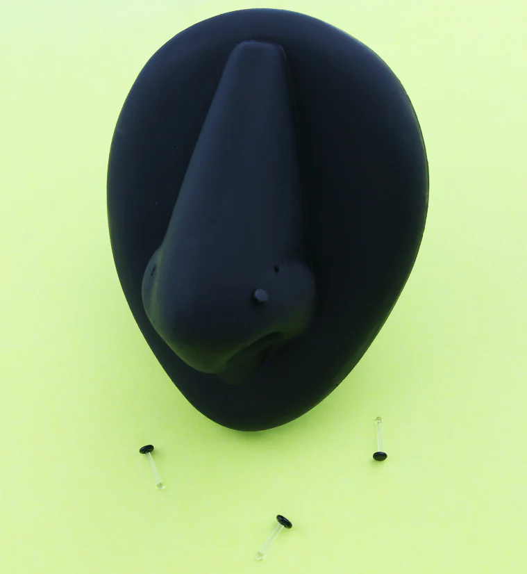 20G Black Top Glass Nosebone - Image 2