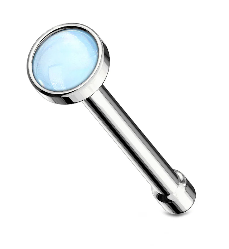 20G Blue Escent Stainless Steel Nosebone