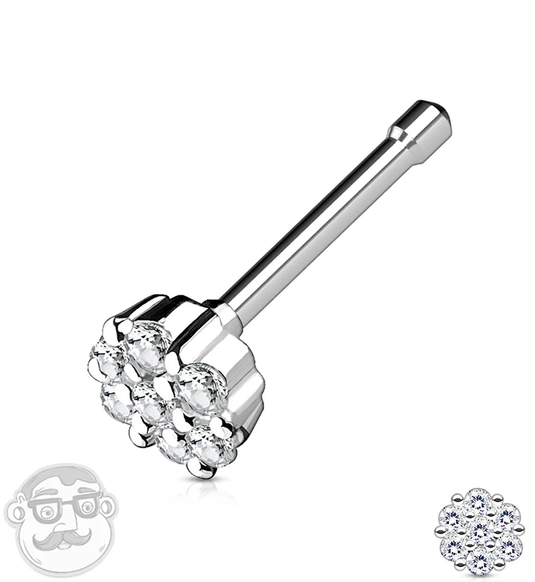 20G CZ Disk Nose Stud