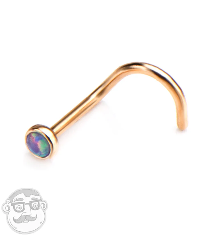 20G Purple Opalite Gold PVD Nosescrew