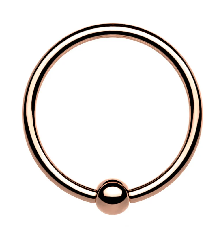 Rose Gold PVD Titanium Fixed Ball Captive Ring