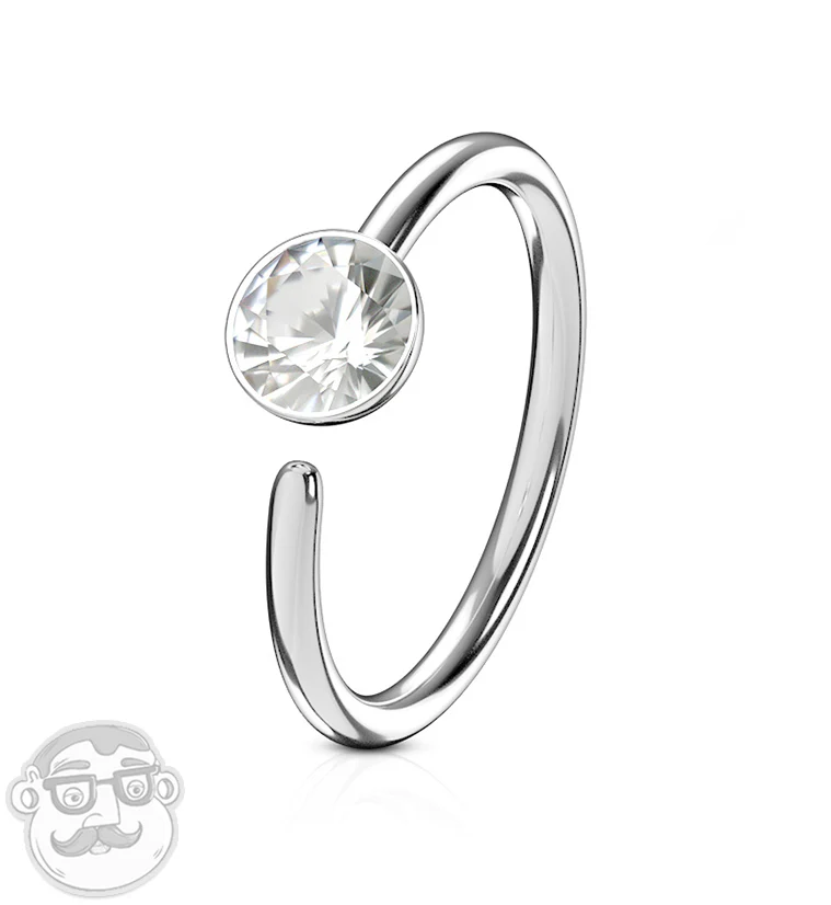 20G Stainless Steel CZ Diamond Seamless Ring - Image 2