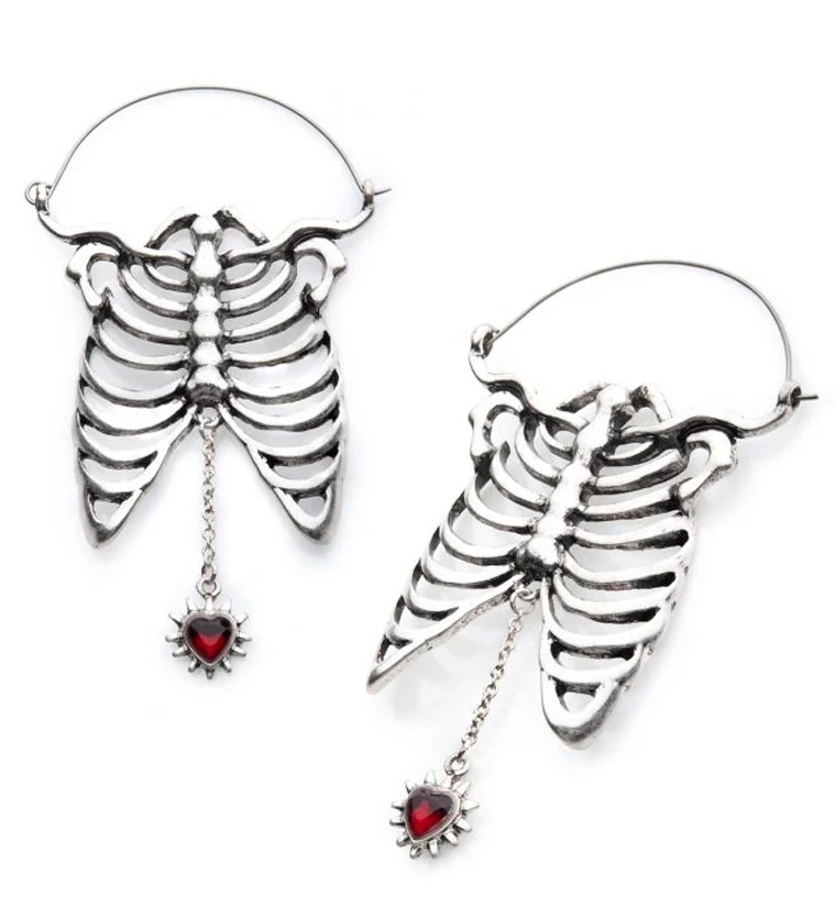 20G Sternum Chain Heart Plug Hoops - Image 2