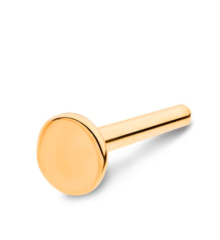24kt Gold PVD 16G Titanium Threadless Labret (Back Only) - Image 4