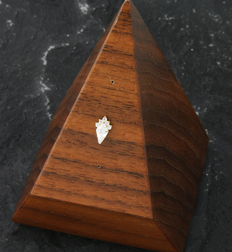 24kt Gold PVD Adorn Clear CZ Threadless Titanium Top - Image 2