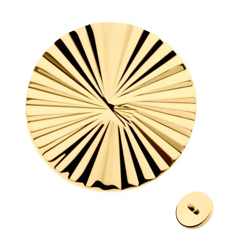 24kt Gold PVD Score Disk Internally Threaded Top