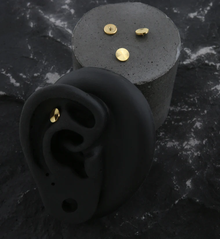 24kt Gold PVD Score Disk Internally Threaded Top - Image 2