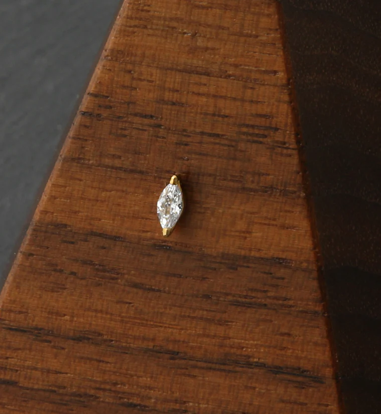24kt Gold PVD Empress CZ Threadless Titanium Top - Image 2