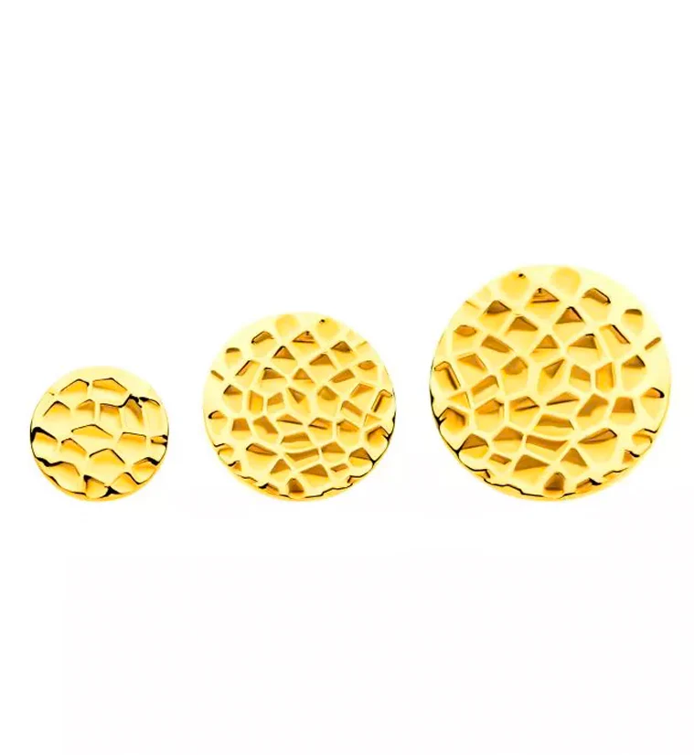 24kt Gold PVD Hammered Disk Internally Threaded Titanium Top - Image 3