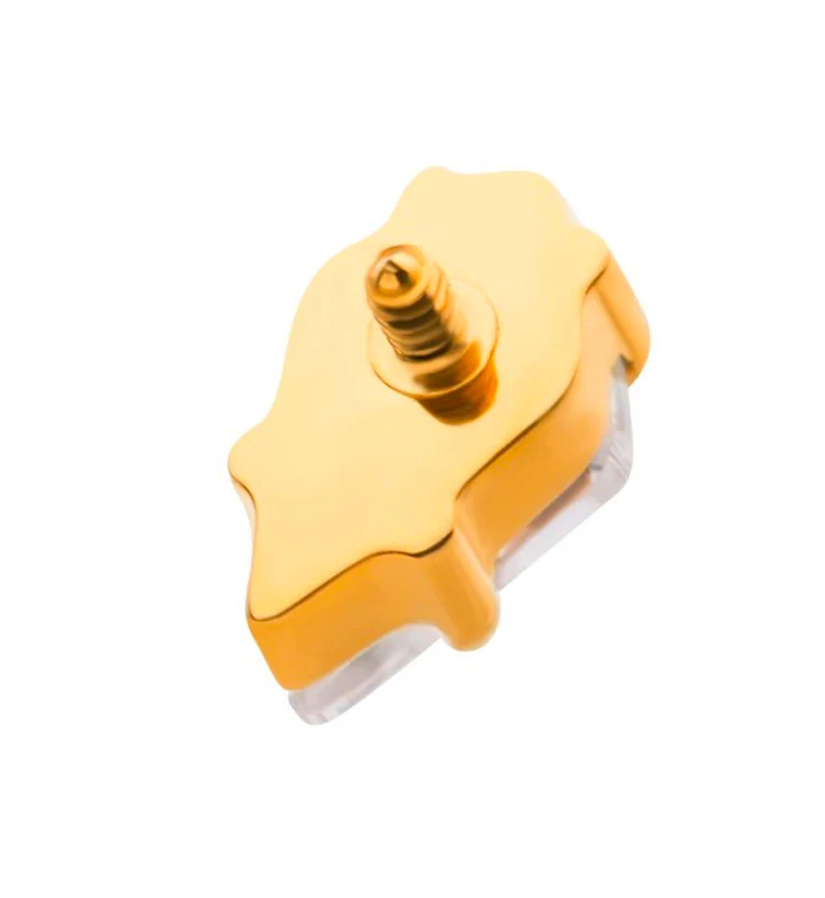 24kt Gold PVD Kite CZ Internally Threaded Titanium Top - Image 3