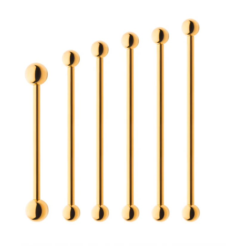 24kt Gold PVD Titanium Barbell - Image 3