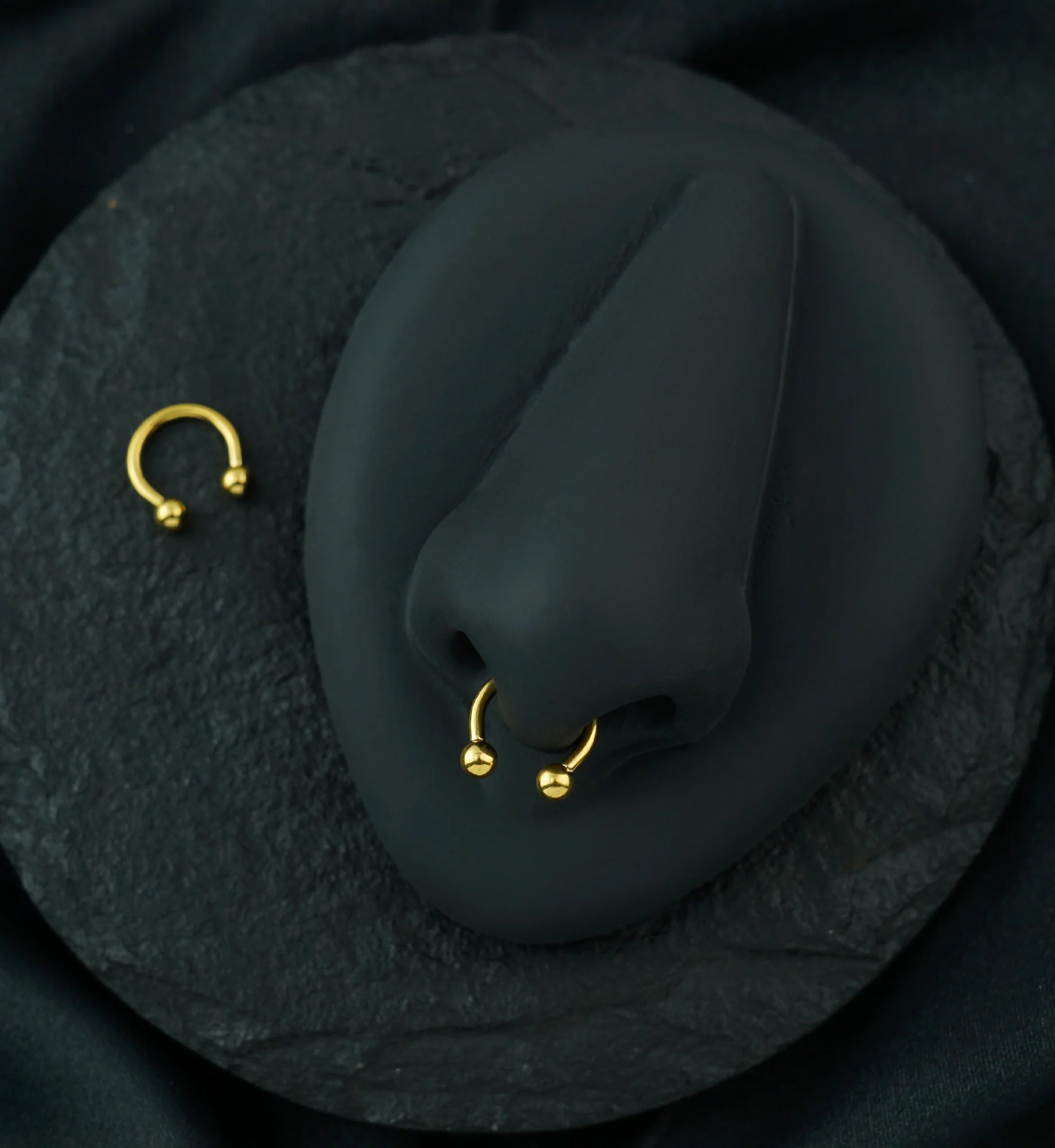 24kt Gold PVD Titanium Circular Barbell - Image 4