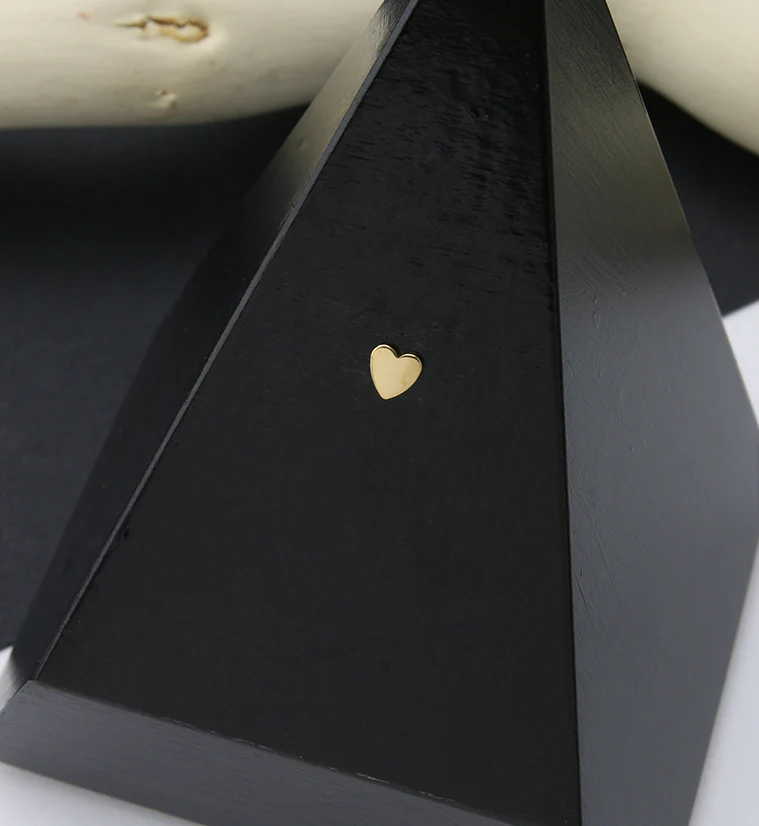 24kt Gold PVD Titanium Heart Threadless Top - Image 2
