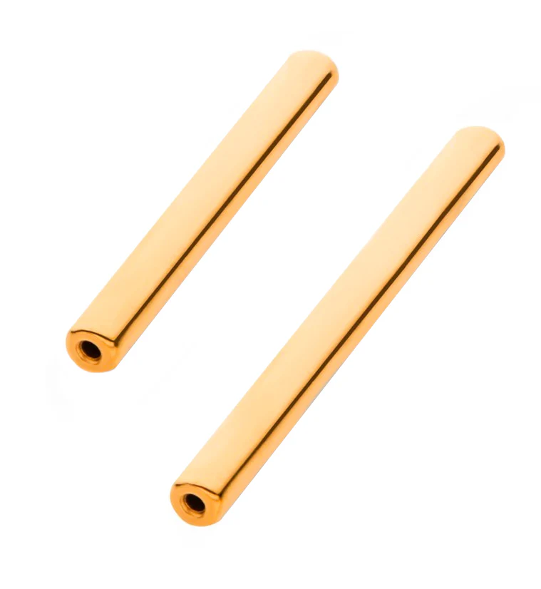 24kt Gold PVD Titanium Threadless Bar
