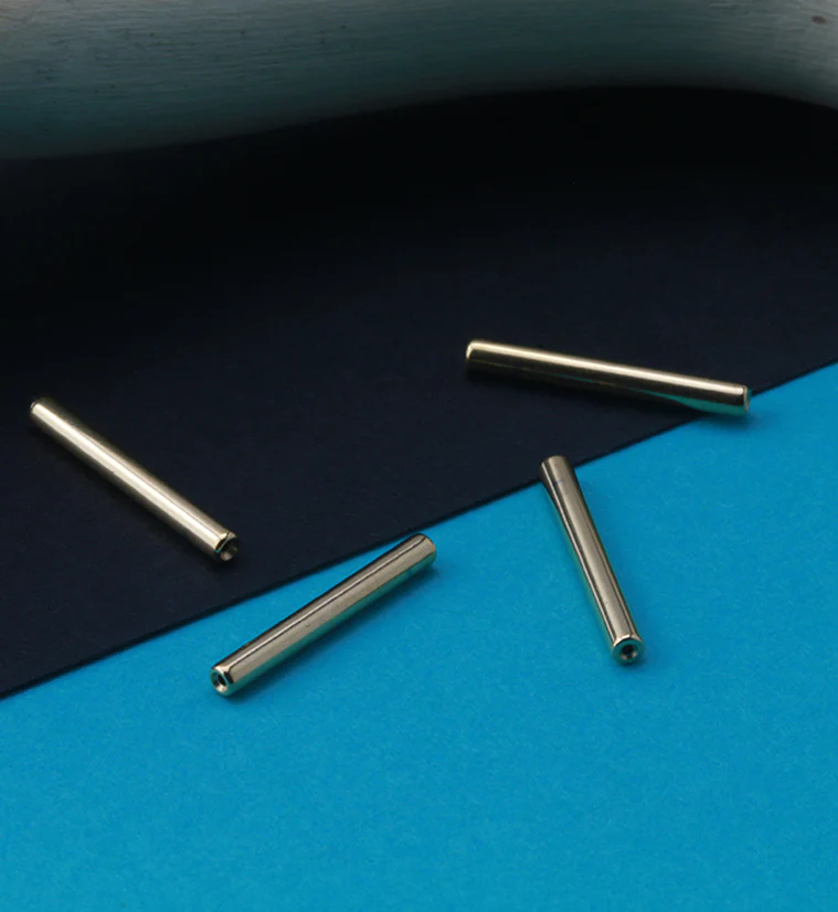 24kt Gold PVD Titanium Threadless Bar - Image 2