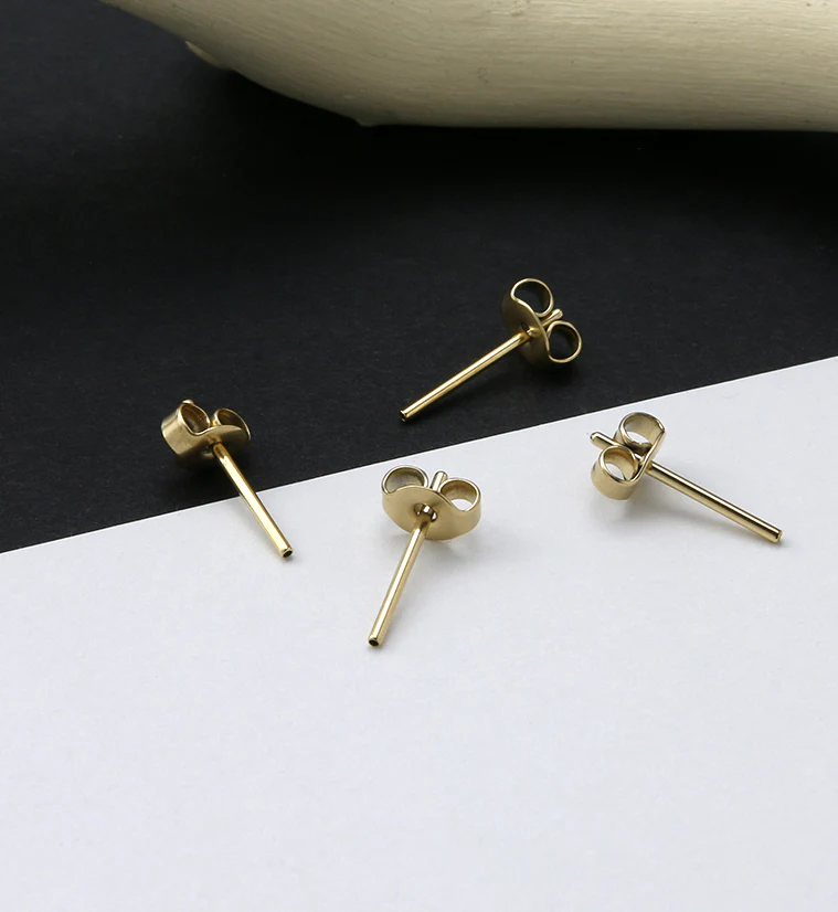 24kt Gold PVD Titanium Threadless Earring Posts - Image 2