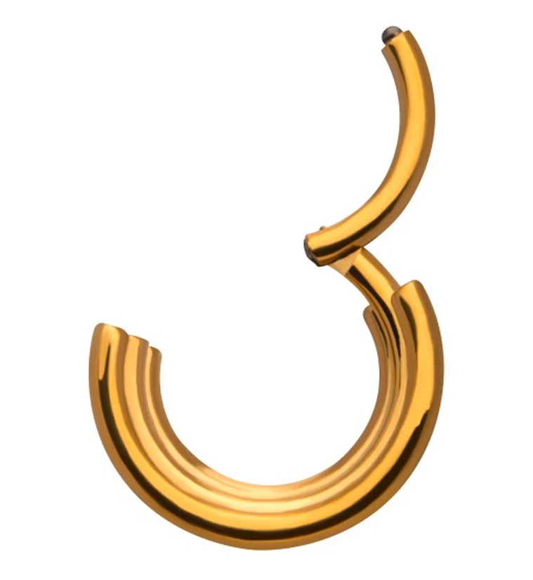 24kt Gold PVD Titanium Triple Layered Hinged Segment Ring - Image 2