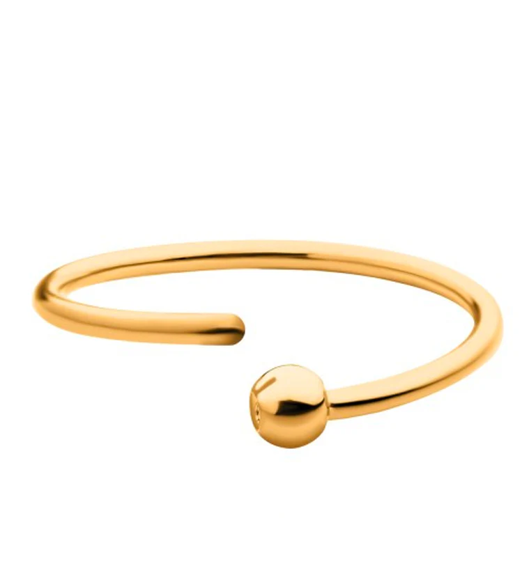24kt PVD Gold Titanium Annealed Fixed Captive Bead Ring - Image 2