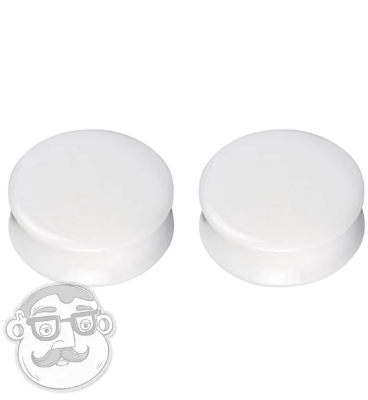 47MM White Glass Plugs