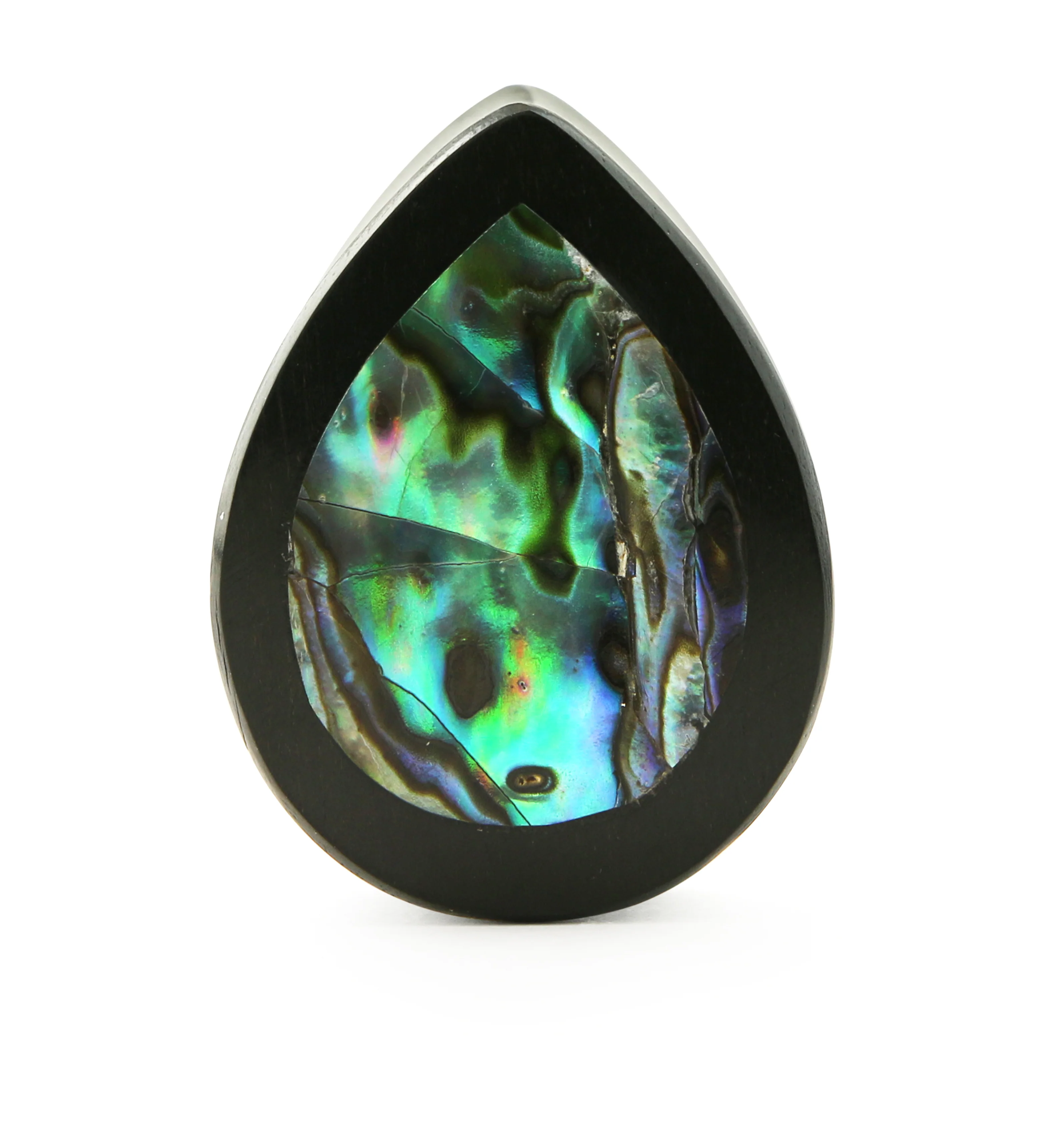Abalone Shell Areng Wood Teardrop Plugs - Image 5