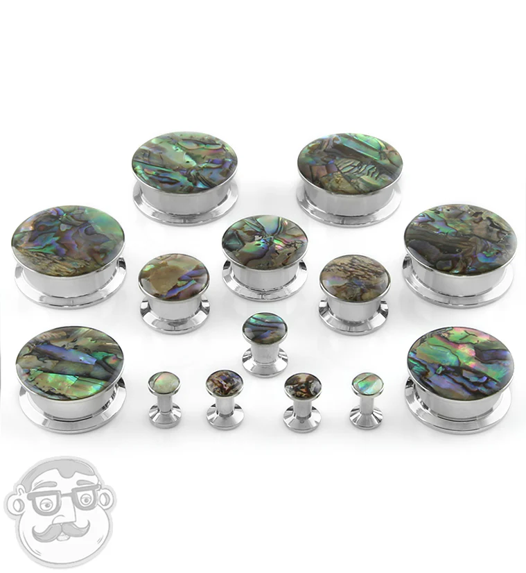 Abalone Shell Top Stainless Steel Plugs - Image 2
