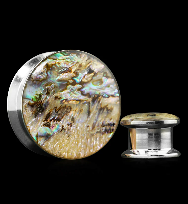 Abalone Shell Top Stainless Steel Plugs - Image 4