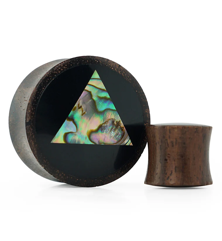 Abalone Triangle Shell Wood Plugs