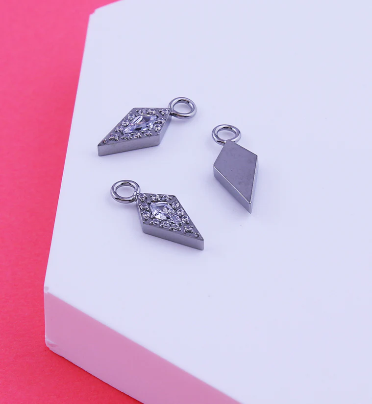 Abyss Pave Clear CZ Titanium Charm - Image 2