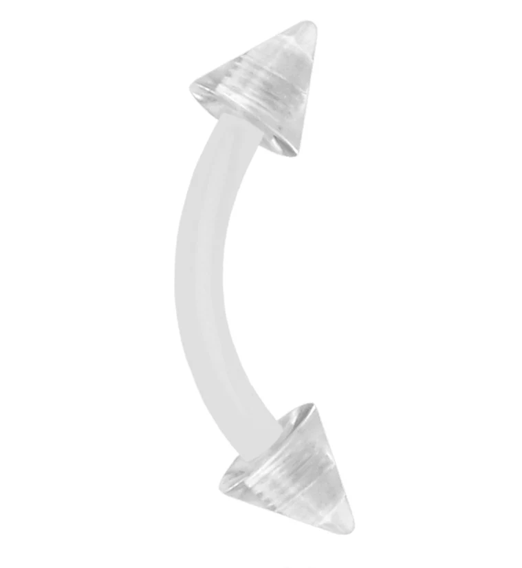 Acrylic Clear Spike Curved Barbell