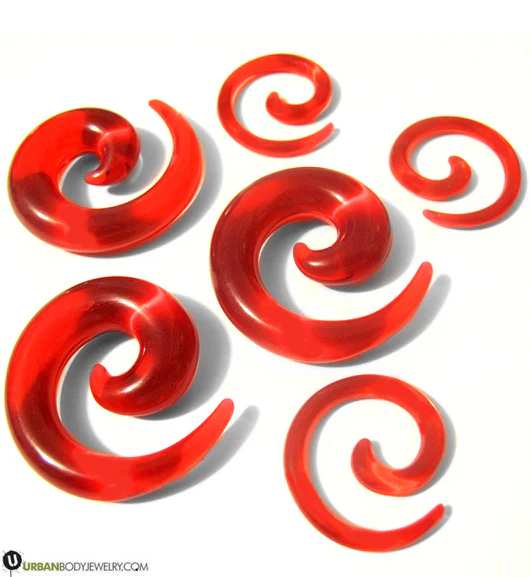 Acrylic UV Red Spirals - Image 3
