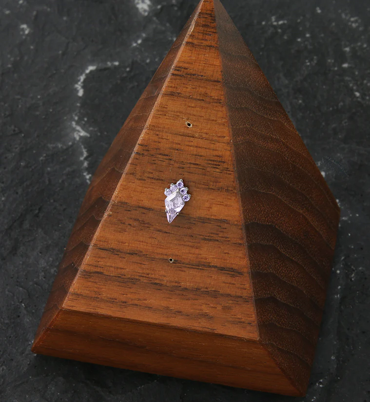 Adorn Amethyst CZ Threadless Titanium Top - Image 2