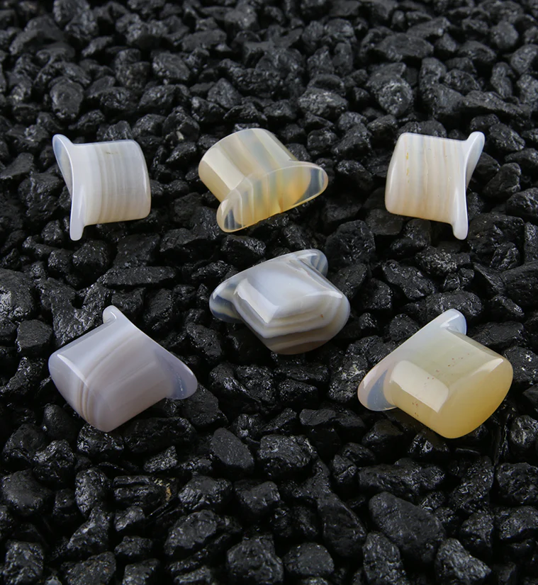 Agate Stone Oval Labret Plug - Image 3
