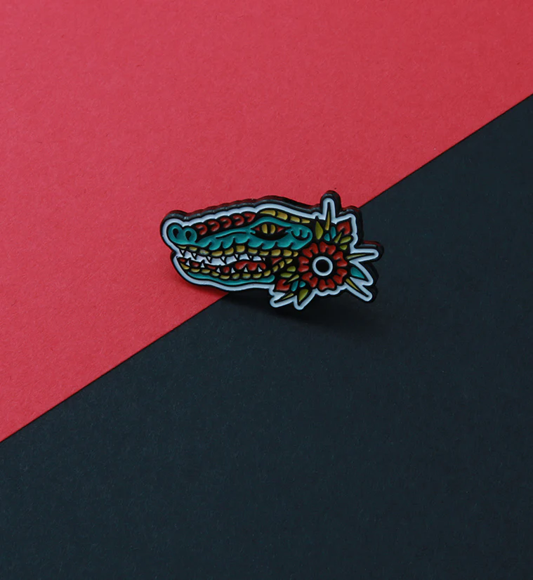 Alligator Rose Enamel Pin - Image 2