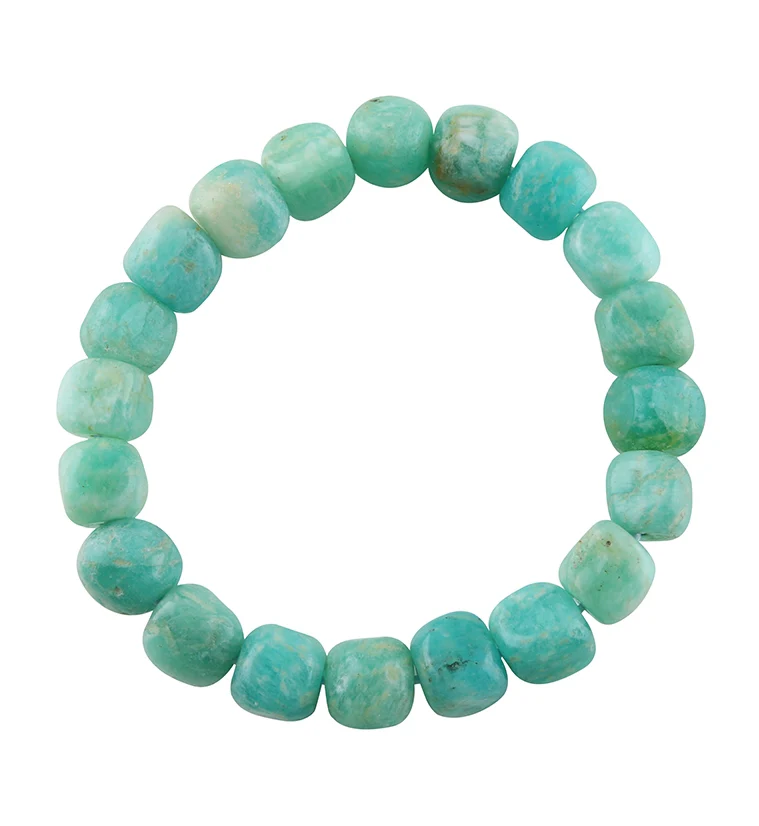 Amazonite Cube Stone Bracelet