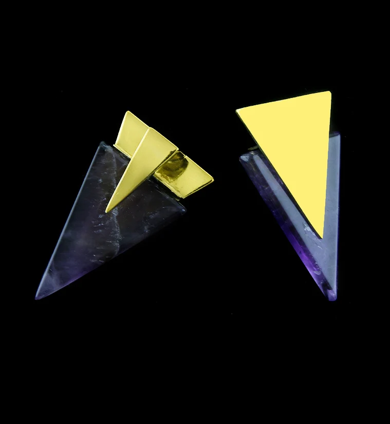 Amethyst & Brass Nabla Ear Weights - Image 2
