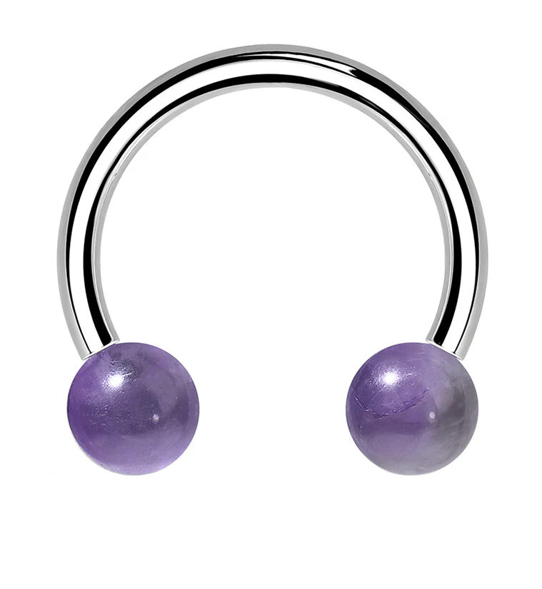 Amethyst Stone Circular Barbell