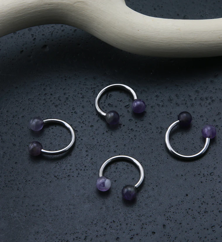Amethyst Stone Circular Barbell - Image 2