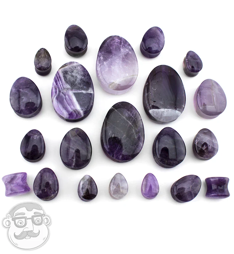 Amethyst Stone Teardrop Plugs - Image 3